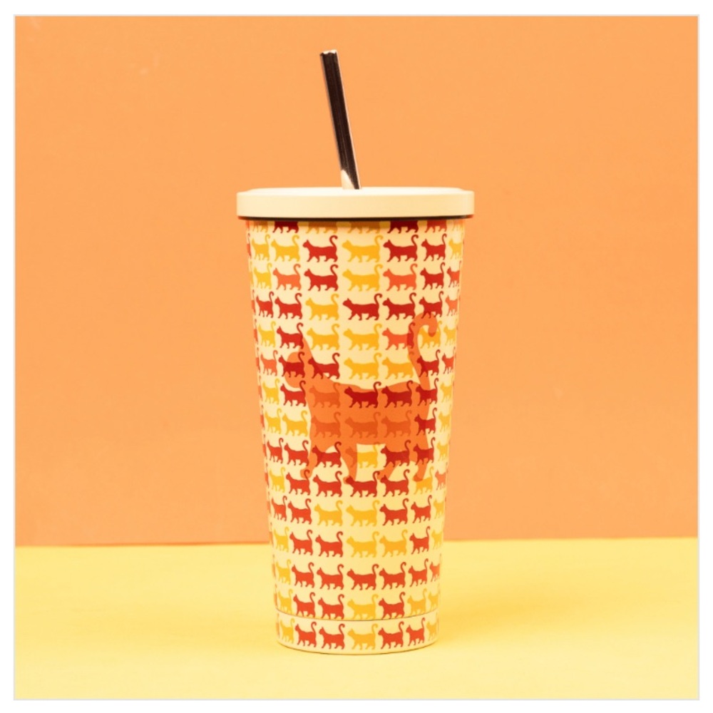 CatLady - Orange Cat Tumbler - Insulated - Never Used - Washed Once - Cold/Hot